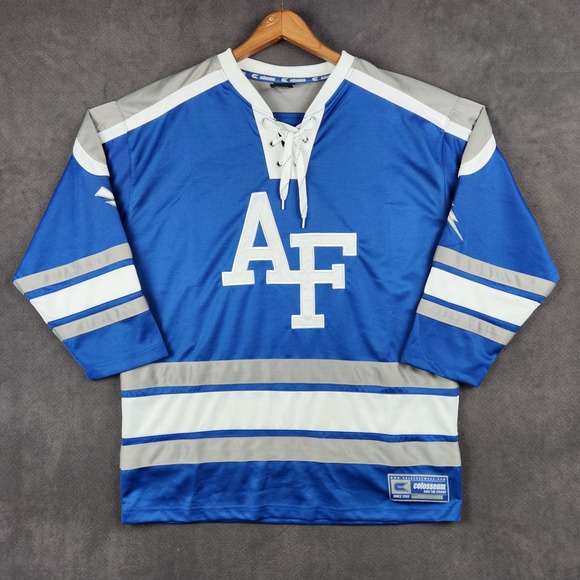 Air Force Falcons Colosseum Hockey Jersey Mens Large Blue Lace Up USAFA
